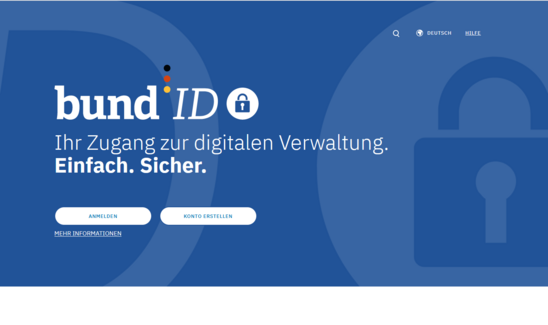 Link zur Seite des Bundesministerium des Innern und für Heimat um ein ID Konto anzulegen.
